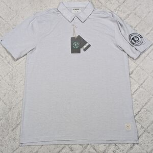 Linksoul Shirt Men's L Gray Silver Astoria Polo Light Performance Golf Pima